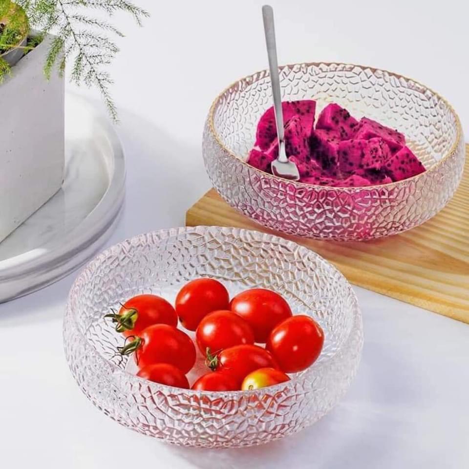 TÔ ĂN SALAD HOA QUẢ THỦY TINH CAO CẤP VÂN SẦN - VD153