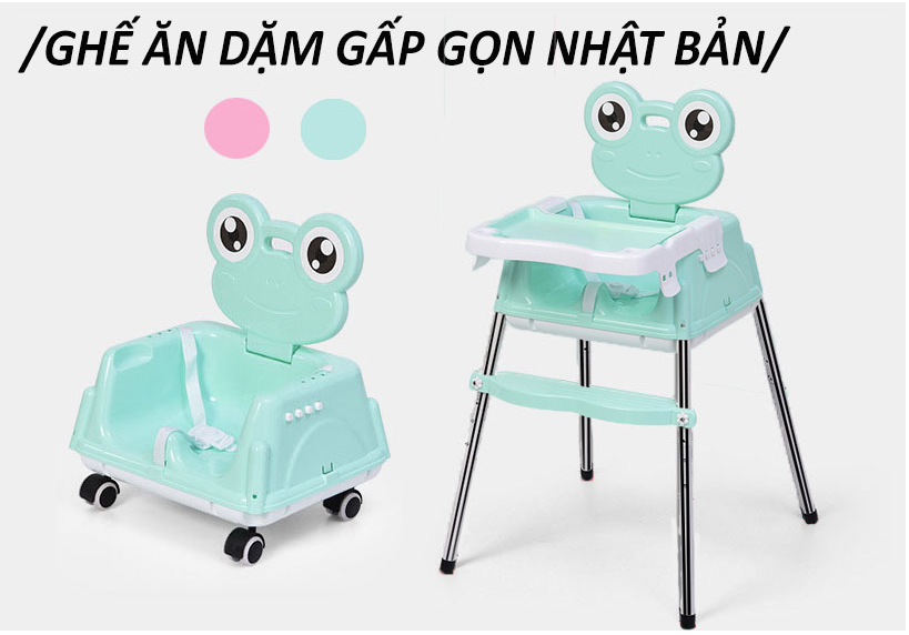 Ghế ăn dặm gấp gọn Hinata Nhật Bản GAD03_Điều chỉnh 3 tư thế