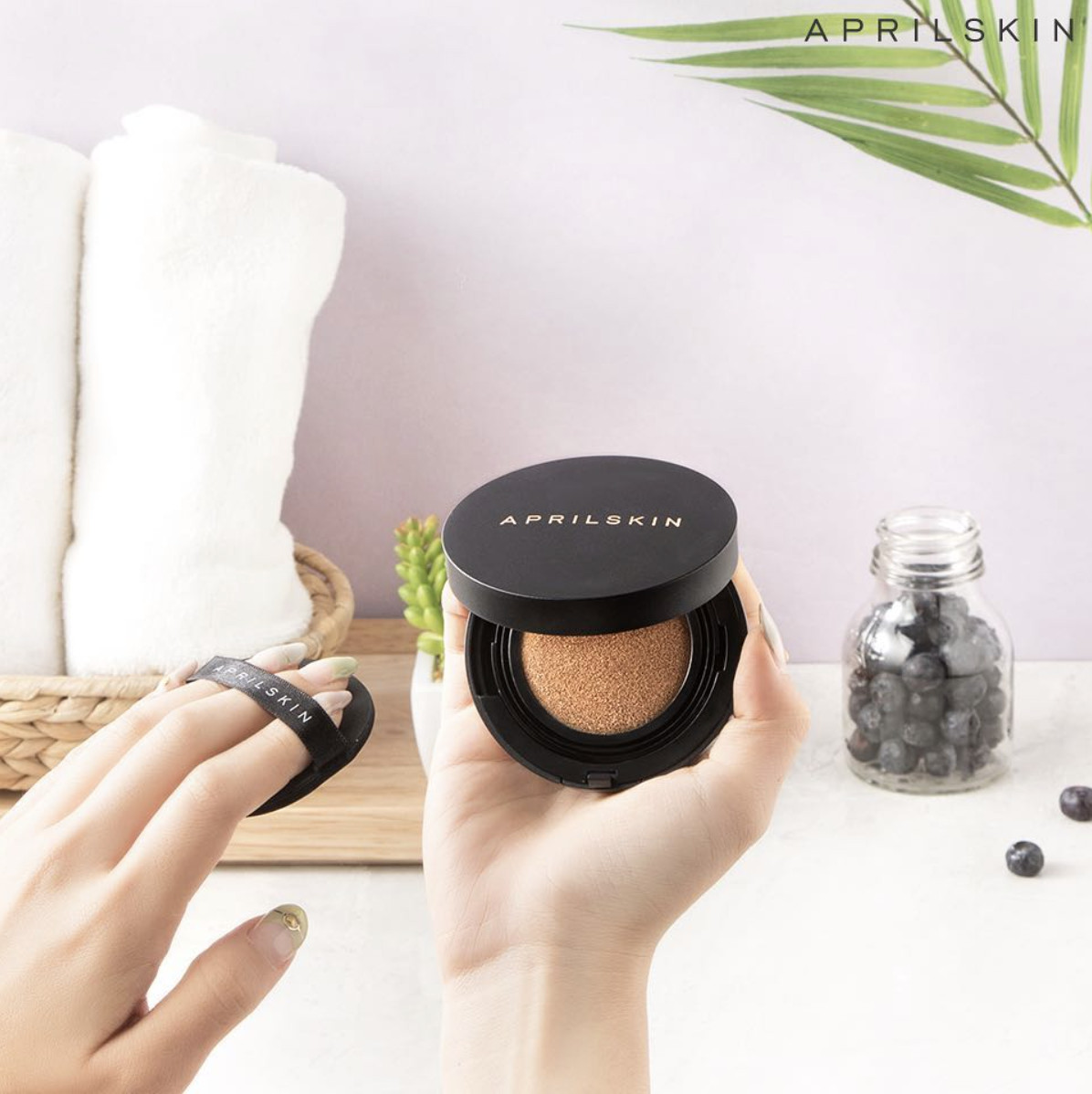 Phấn Nước Che Phủ Tốt, Dưỡng Ẩm Cho Lớp Nền Hoàn Hảo April Skin Magic Snow Cushion SPF50+/PA+++ 15g + Tặng kèm 1 túi lưới rửa mặt tạo bọt