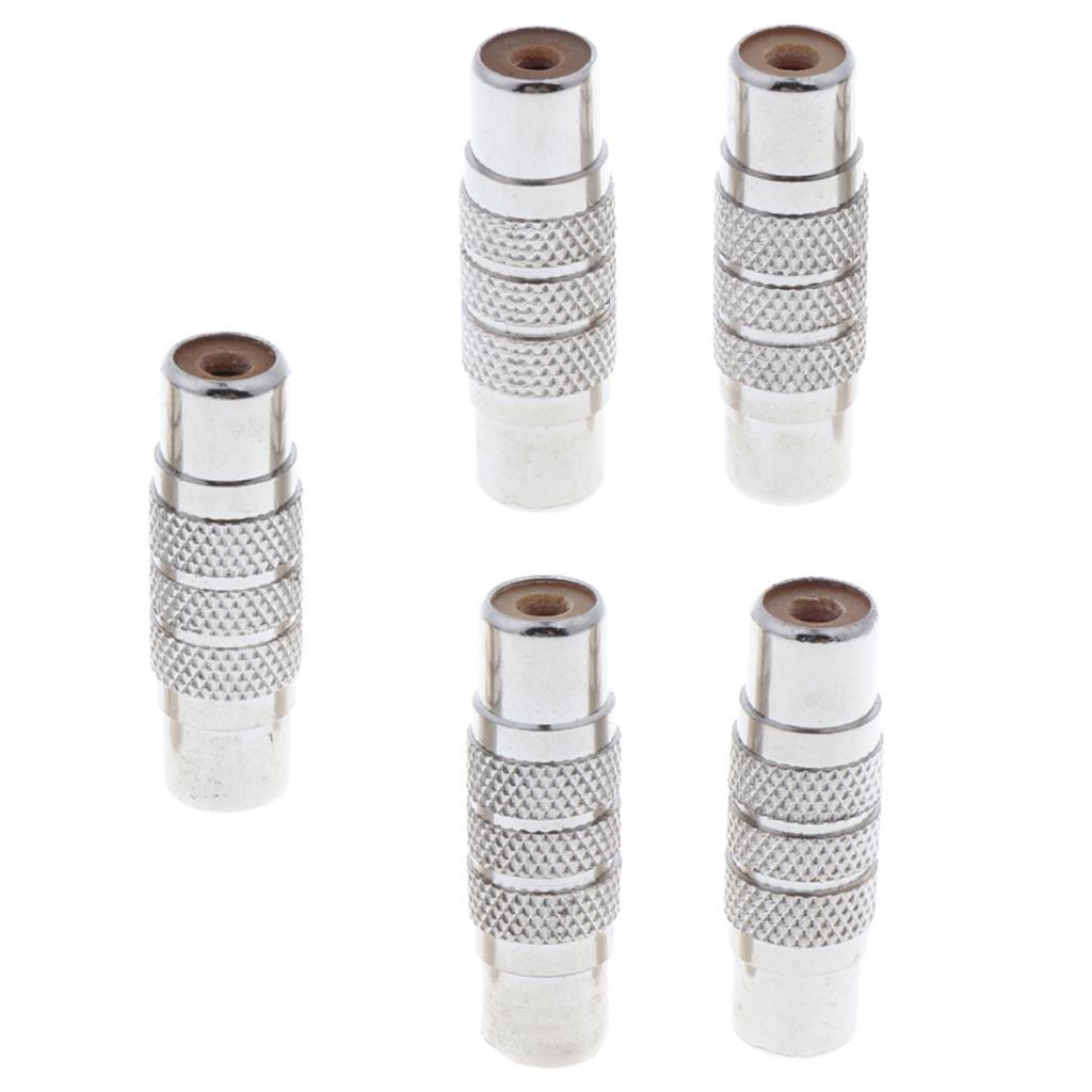 5 Packs Universal Audio Video Gold RCA Female to Female Coupler Adapter