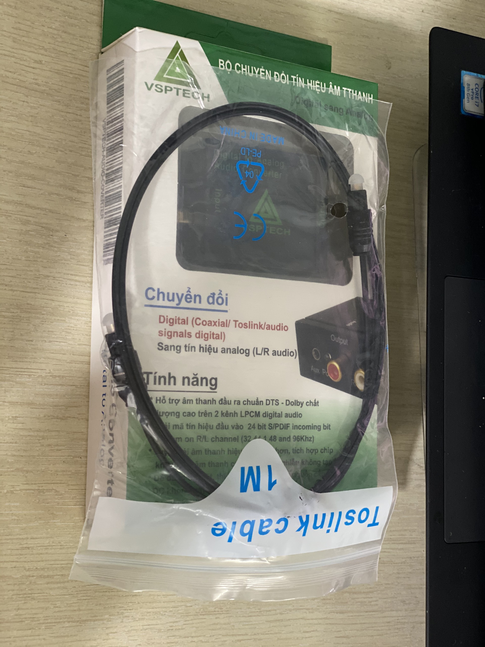 Bộ Chuyển Âm Thanh TV 4K Quang Optical Sang Audio AV Ra Amply + Cáp Optical