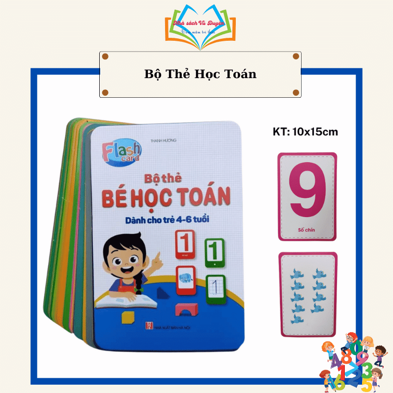 Bộ thẻ bé học Toán size lớn 10x15cm cho bé