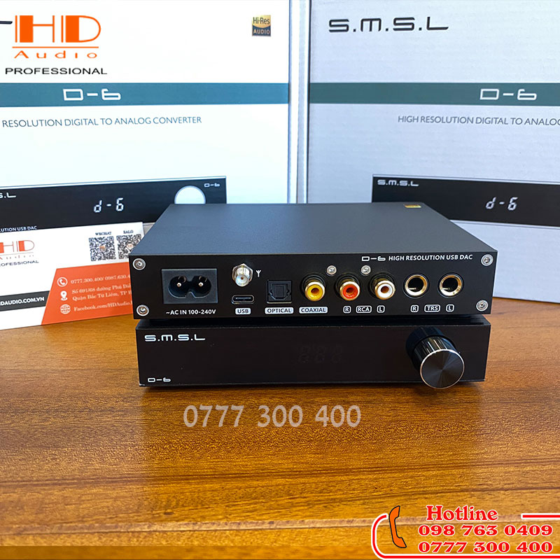 Giải Mã DAC S.M.S.L D-6 - Chip AK4493 Giải Mã 32bit /768KHz và DSD512 - Hàng Chính Hãng