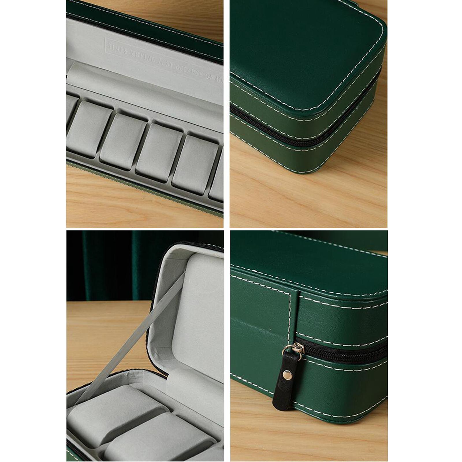 PU Leather Watch Box Elegant Wooden Storage for Smart Watches Travel Case