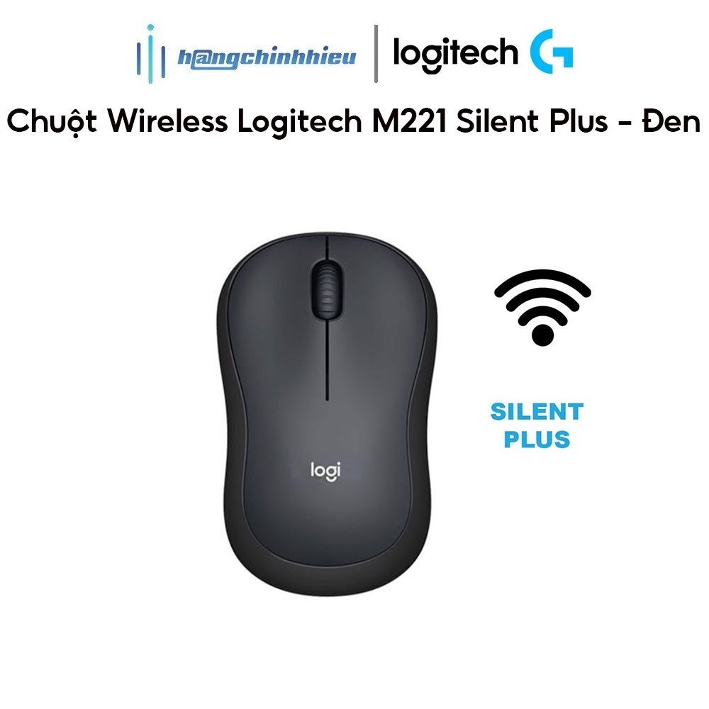Chuột Wireless Logitech M221 Silent Plus - Đen Hàng chính hãng