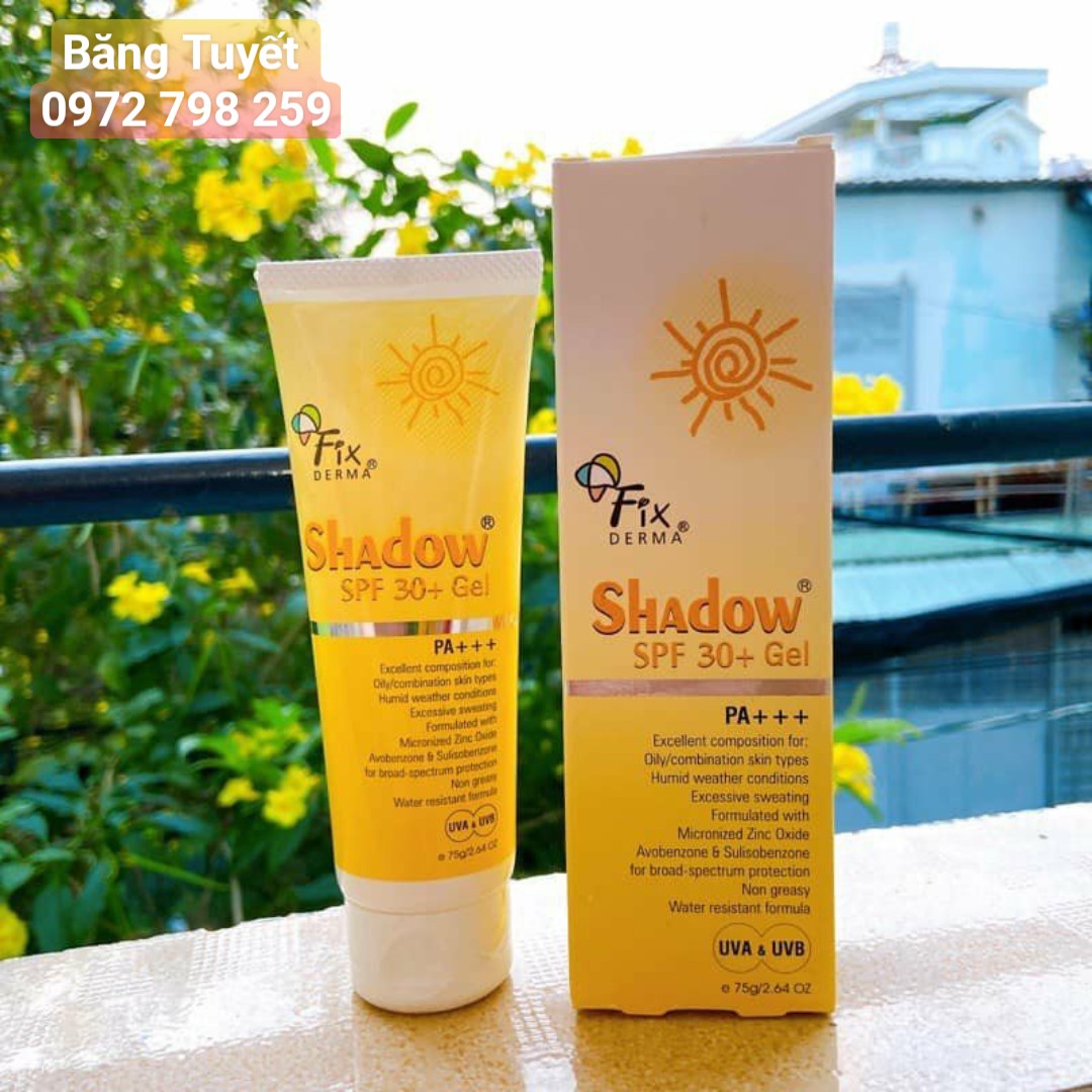 Kem chống nắng dướng ẩm sáng da Fixderma Shadow SPF 30+ Gel 75g