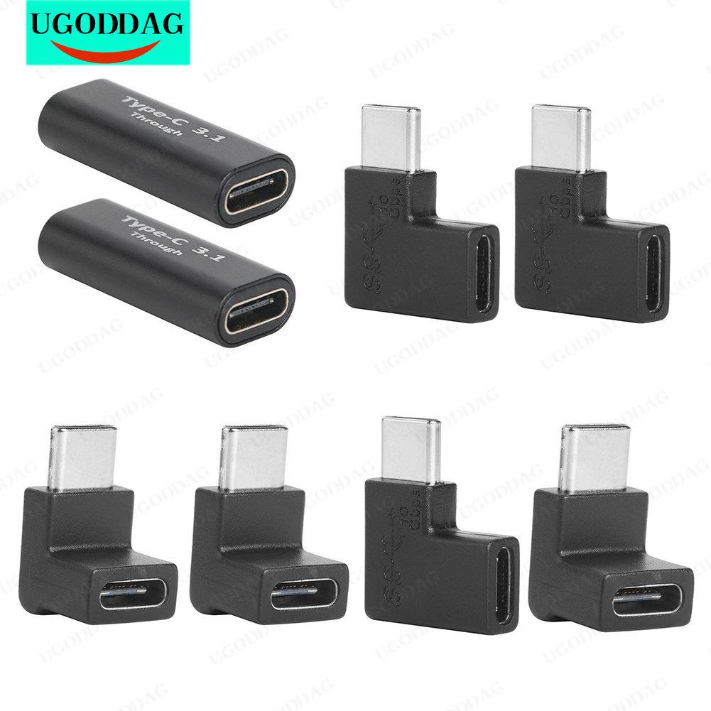 2pcs USB C Adapter Type-C Male to Female Female to Female Right&Left Angled 90 Degree Extension Adapter for Tablet Laptop
