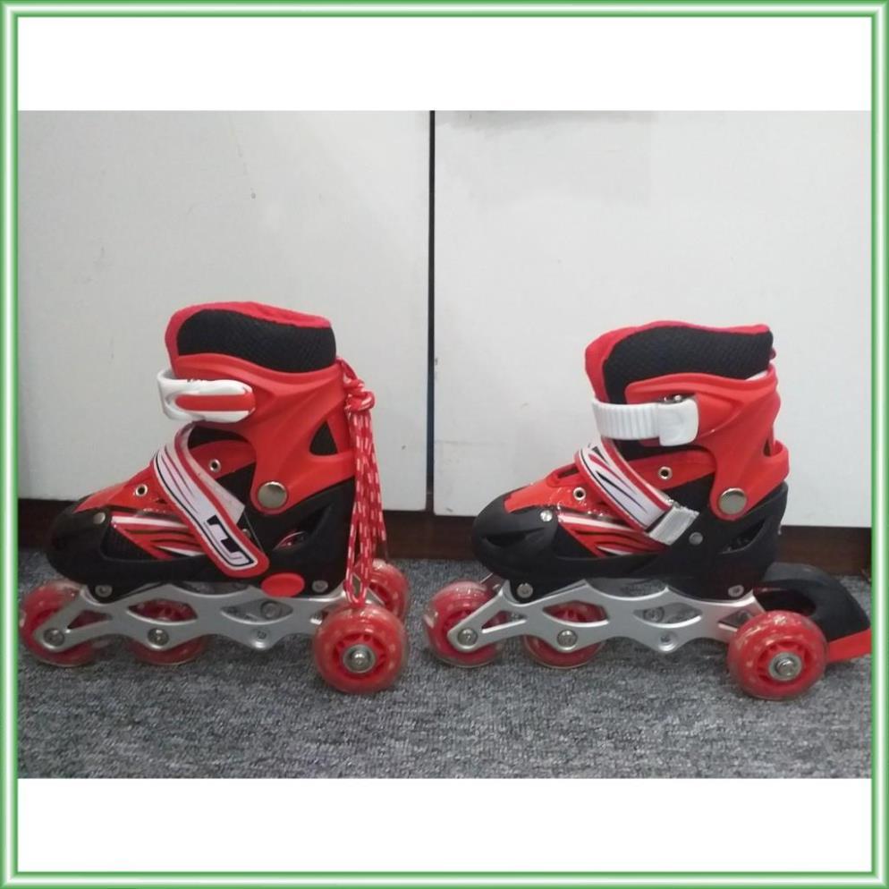 Cho Bé Giày patin biến hình 3 bánh cho bé mới tập trượt patin, chuyển từ 1 hàng thành 2 hàng tặng bảo hộ