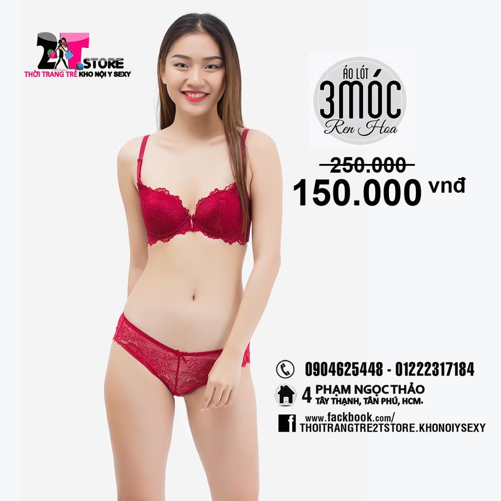 Áo Nâng Ngực Cotton 3 Móc Phối Ren