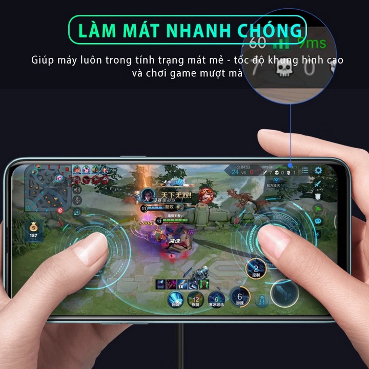 Đế tản nhiệt công nghệ sò lạnh hít nam châm led RGB Wireless Phone Cooler Fan