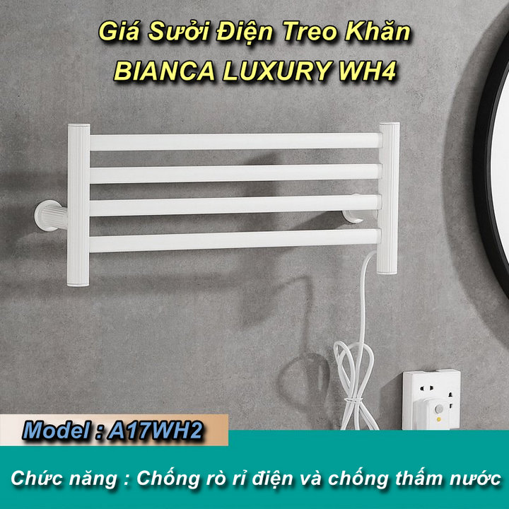 Giá Sưởi Điện Treo Khăn BIANCA LUXURY WH4 - Home and Garden