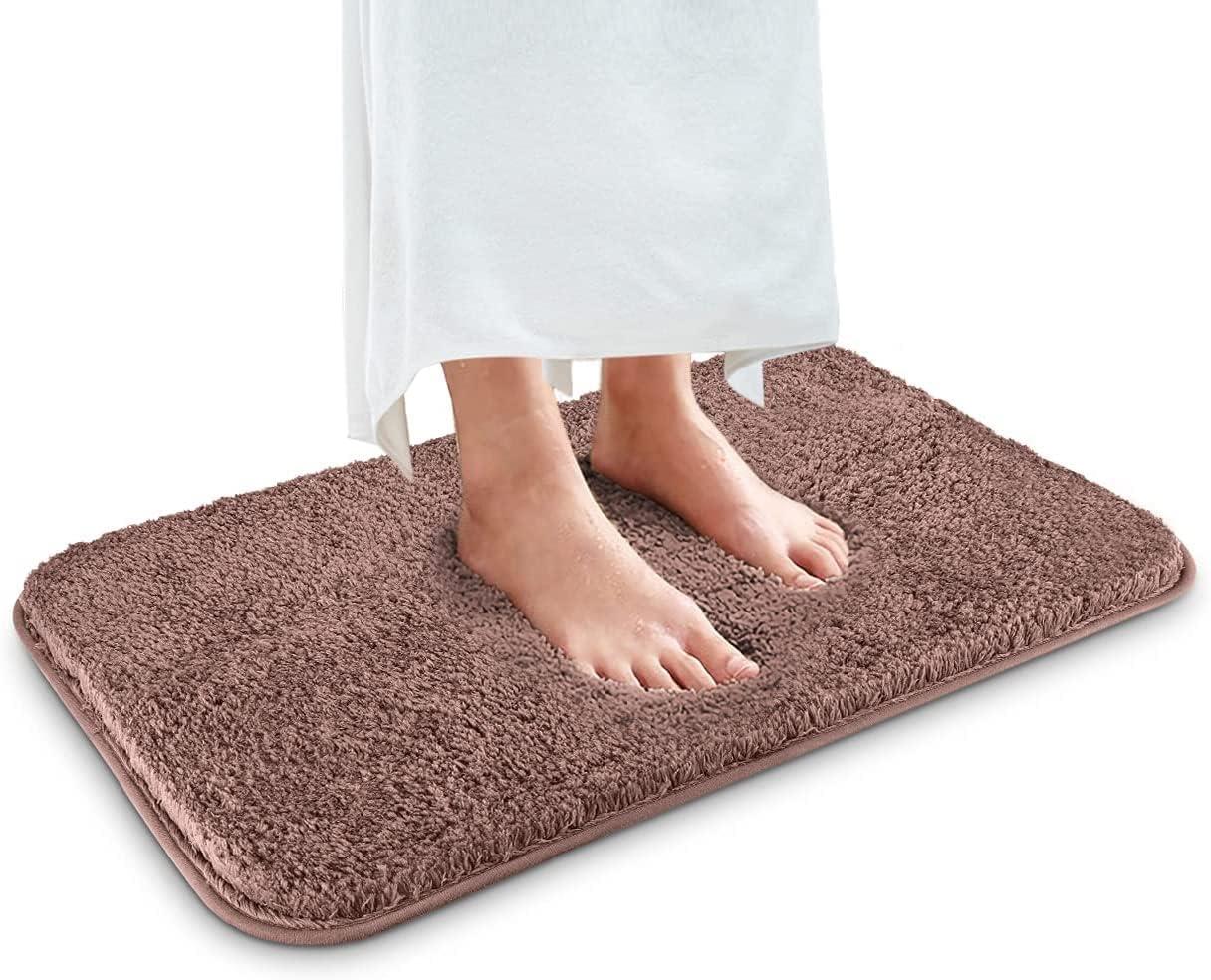 Thảm tắm, thảm tắm không thấm nước, thảm microfiber mềm mại cho phòng tắm và phòng ngủ, máy giặt có thể giặt, 40 x 60 x 3 cm, màu nâu sẫm