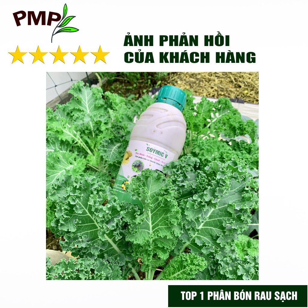 Phân SOYMIC V PMP Siêu Phân Bón Ủ Vi Sinh Từ Đậu Nành, Trứng, Chuối, Humic, Vi Lượng Cho Rau Sạch 1000ml