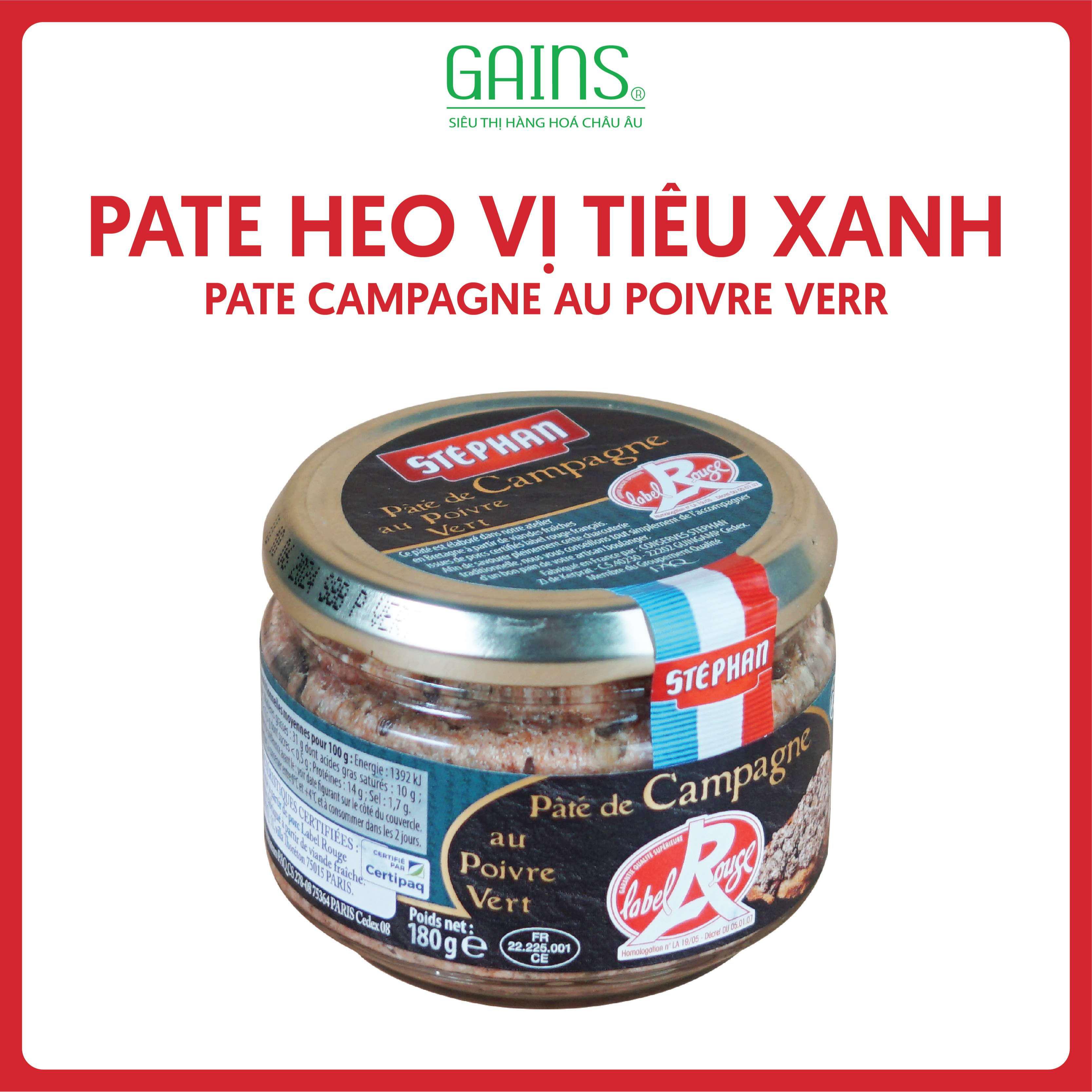 Nhập Khẩu Pháp - Pate heo vị tiêu xanh 180g