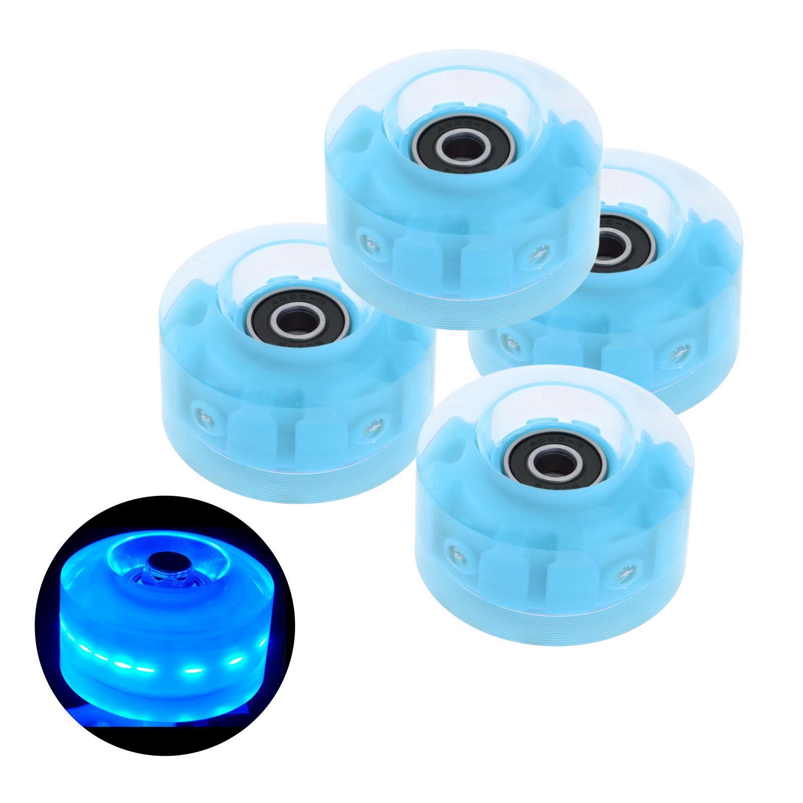 8x Luminous Roller Skate Wheels Light Up with Bearings Double Row Skateboard