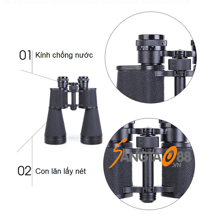 Chi tiết ống nhòm cao cấp 15x60 Full Metal Begos