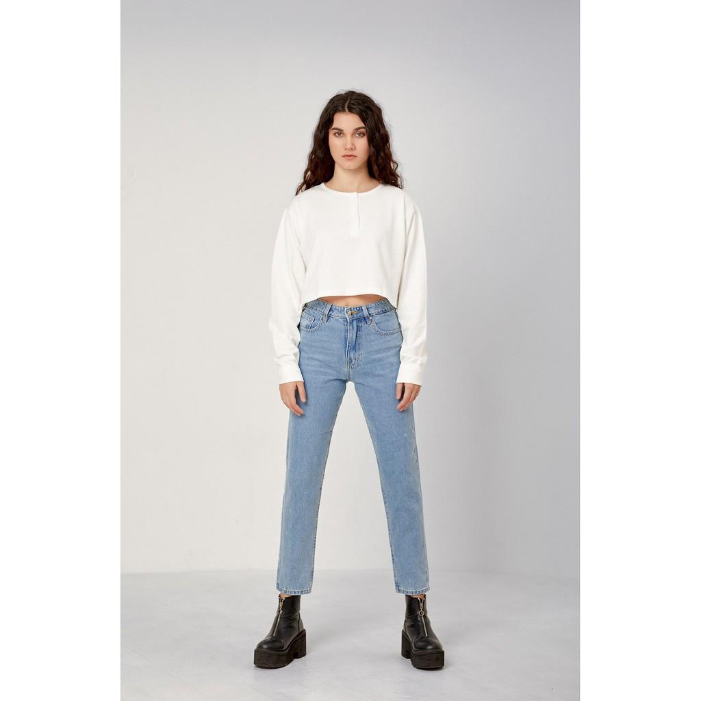Quần Mom Fit Jeans -Baby Blue