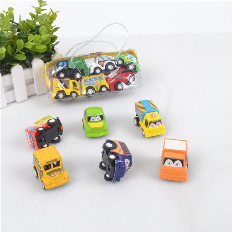 Đồ chơi mô hình Set 6 ô tô Mini Bánh Đà Guty Kids Nhỏ Xinh Cho Bé