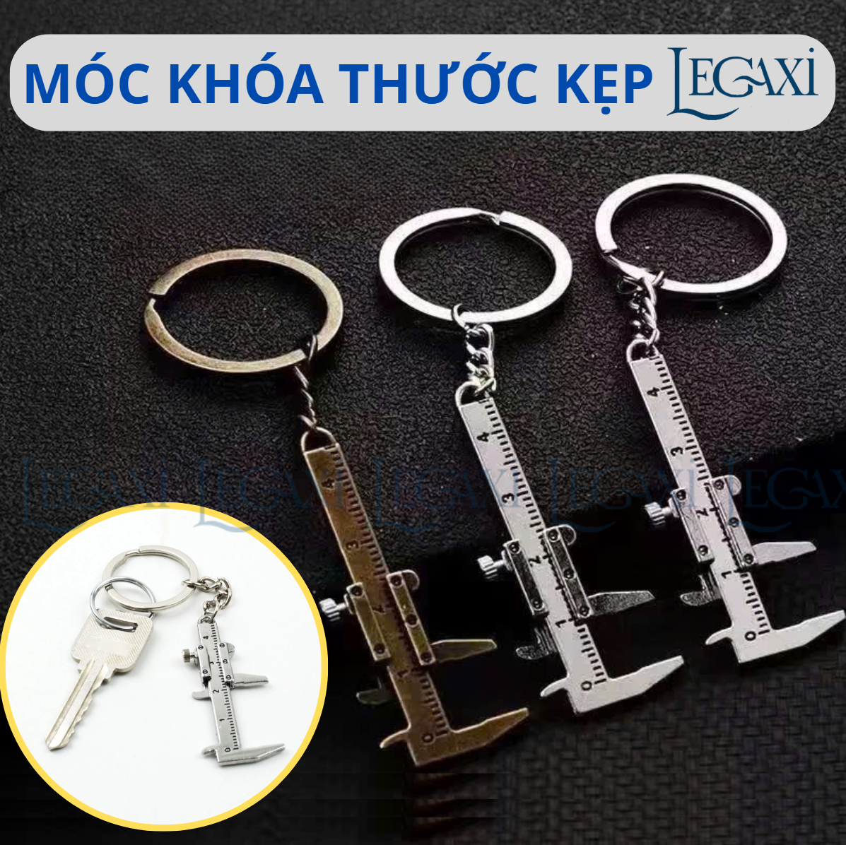 Móc Chìa Khóa Thước Kẹp Vernier Thước Đo Khoảng Cách Bằng Kim Loại Móc Khóa Xe Nhà Túi Cho Kỹ Sư Thợ Cơ Khí
