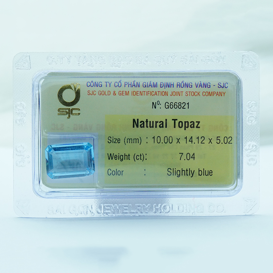 Viên đá kiểm định Topaz tự nhiên mài giác chữ nhật - 66821