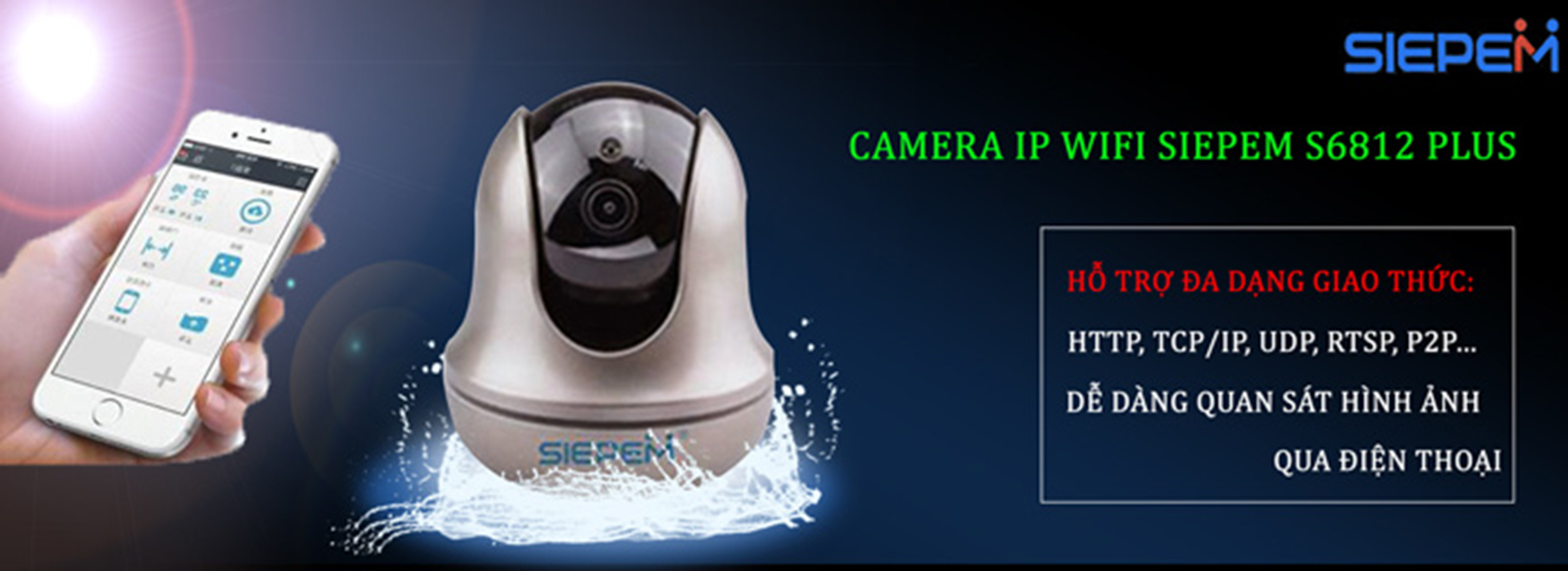 Camera Ip Wifi Siepem S6812 Plus - Hàng Chính Hãng