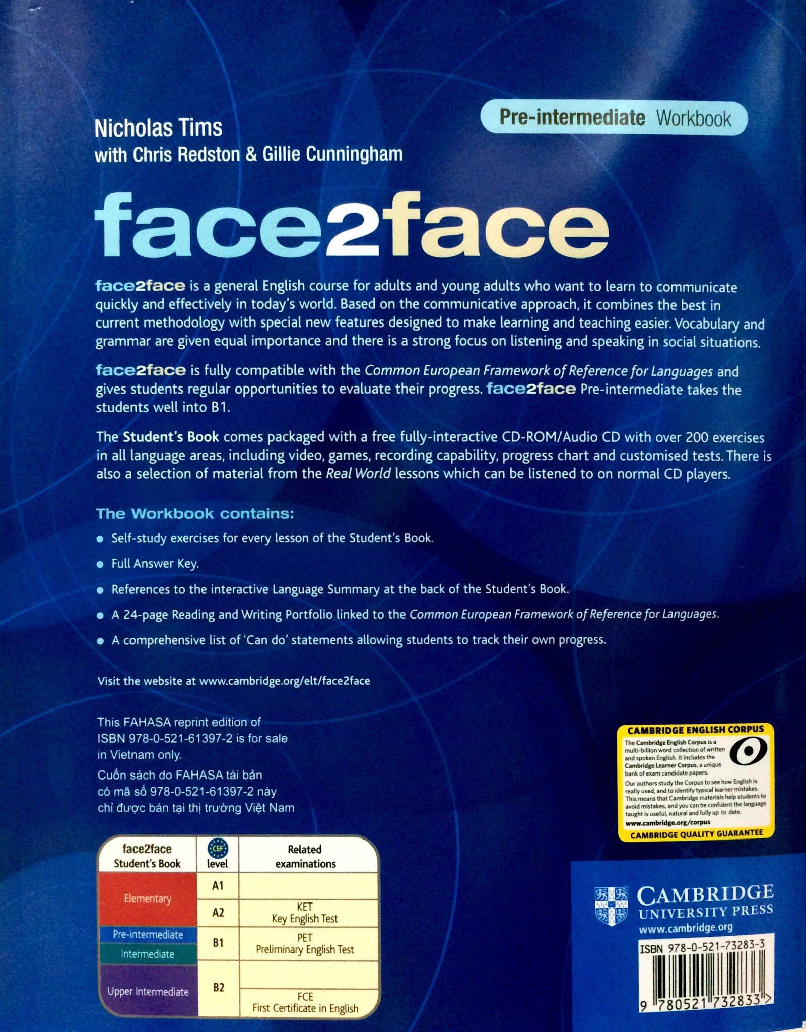Hình ảnh Face2Face Pre-Int WB with key Reprint Edition