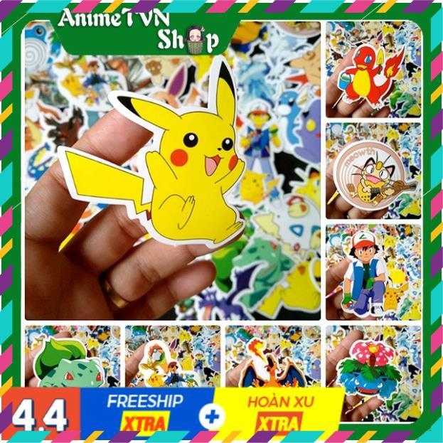 Sticker Pokemon, Pikachu, Dán Nón Bảo Hiêm, Điện Thoại, Laptop, Chống Nước, Chống Bay Màu