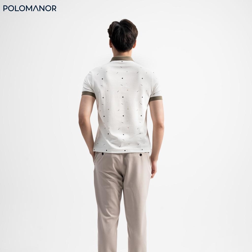 Áo Polo nam cổ bẻ in DARI vải cá sấu cotton CMC, nam tính, thanh lịch, sang trọng - POLOMANOR