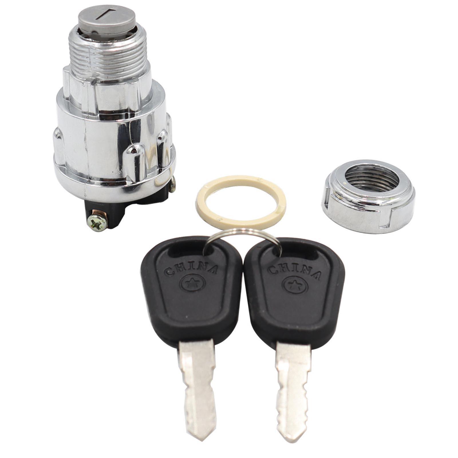 Universal Ignition Key Switch 12V with 2 Keys 3 Wire for Tractor Trailer Car Truck