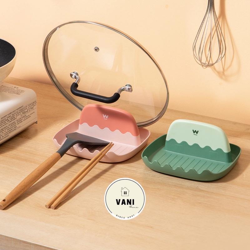 Giá đỡ nắp nồi, đựng thìa đũa muỗng tiện dụng chống trượt - Khay đỡ gác vung nồi, muôi đũa thìa - Giá kê dụng cụ nhà bếp