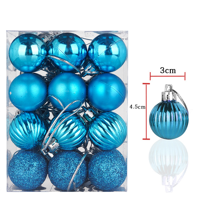 Hộp 24 quả châu trang trí noel 3cm MẪU E18