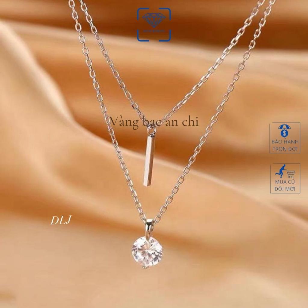 Vòng cổ 2 tầng, vòng cổ kép bạc mạ vàng, trang sức bạc Anchi jewelry