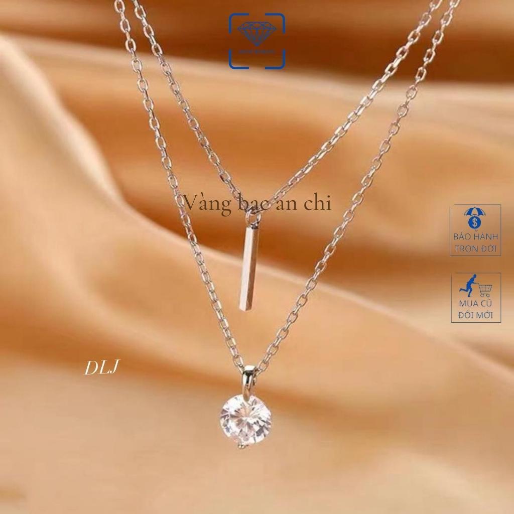 Vòng cổ 2 tầng( 2 lớp, 2 dây, 2 mặt), vòng cổ kép bạc mạ vàng, trang sức bạc Anchi jewelry