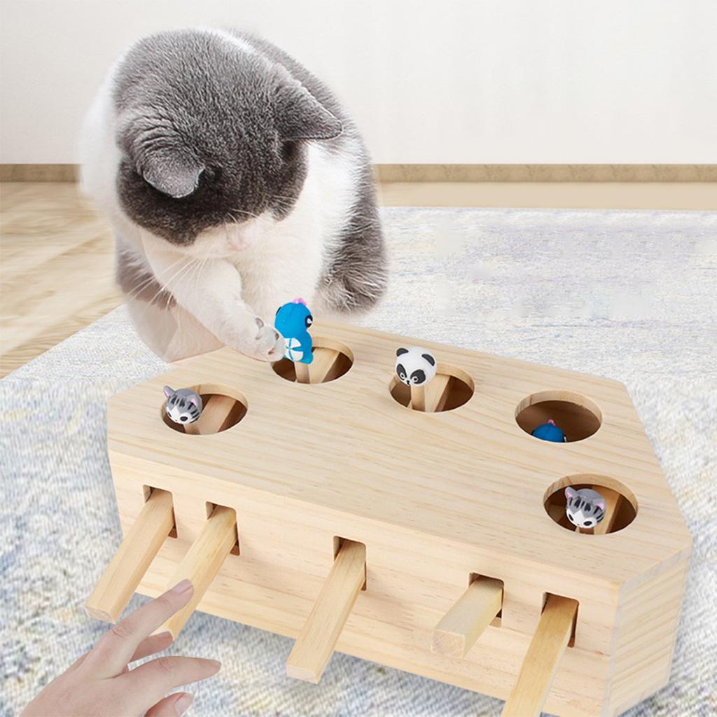 Cat  Mouse Toy Wooden  Box Puzzle Toy  Mice