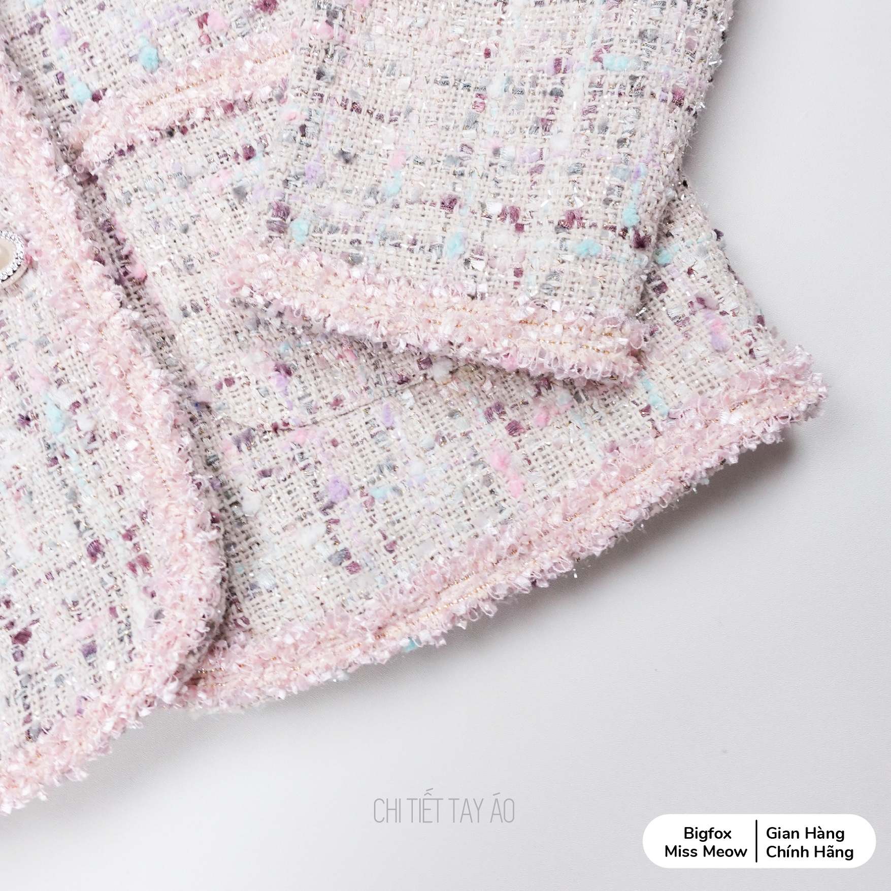 Áo dạ tweed cho bé gái BIGFOX MISS MEOW size đại 2 lớp ấm áp kiểu Hàn sang chảnh nữ tính cỡ 6-11 tuổi 38kg 2009