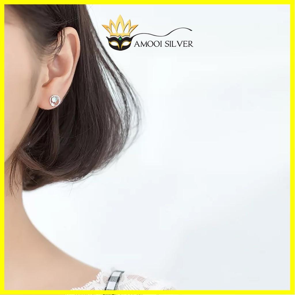 Bông tai bạc S925 blue eye - Amooi Silver AB55