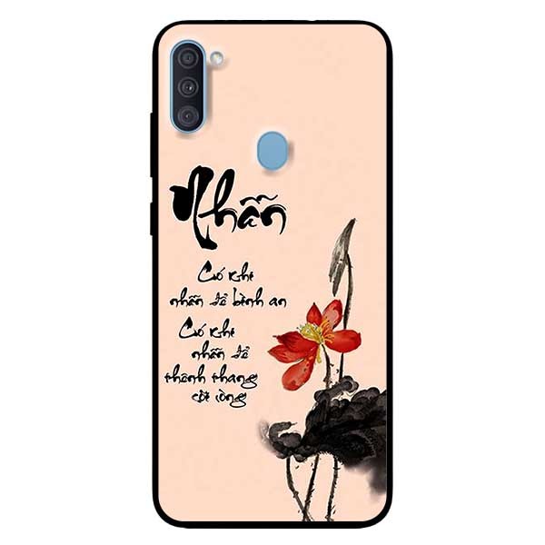 Ốp lưng dành cho Samsung Galaxy A11 mẫu Thư Pháp Nhẫn Nền Hồng