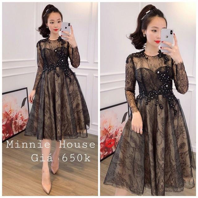 Đầm Xoè công chúa kết hoa ren nổi CỰC SANG TRỌNG - Size ML ĐẾN 58KGMM MM