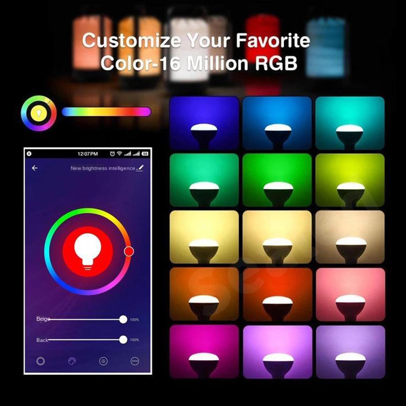 9w Smart LED Light Bulb RGBCW WiFi Dimmable Color Changing Energy Saving