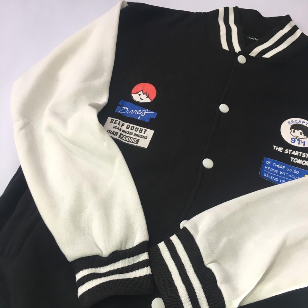 Áo khoác bomber nỉ form rộng Unisex, Áo bomber nỉ Cardigan trần bông trẻ trung