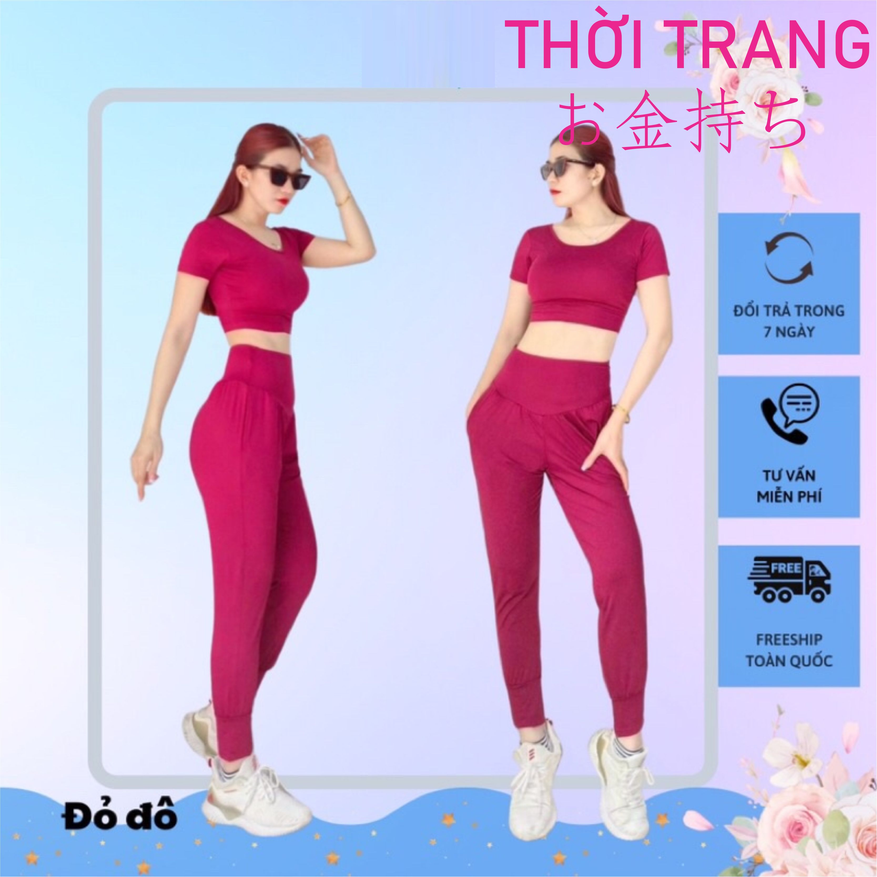 Set bộ thể thảo alibaba tập gym yoga với thiết kế vô cùng năng động,  cùng áo croptop rút eo cá tính