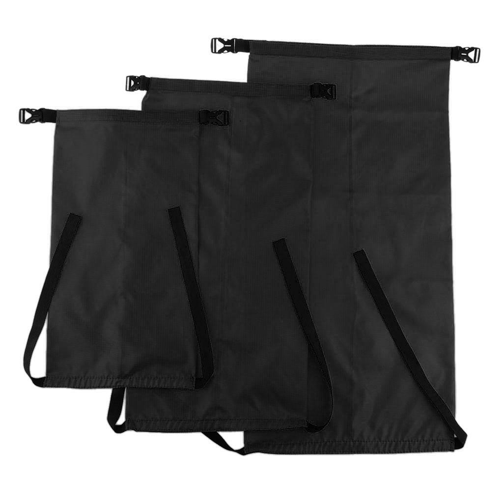 3 Pieces Outdoor Waterproof Dry Bags Storage Stuff Sack - 3 Sizes Black