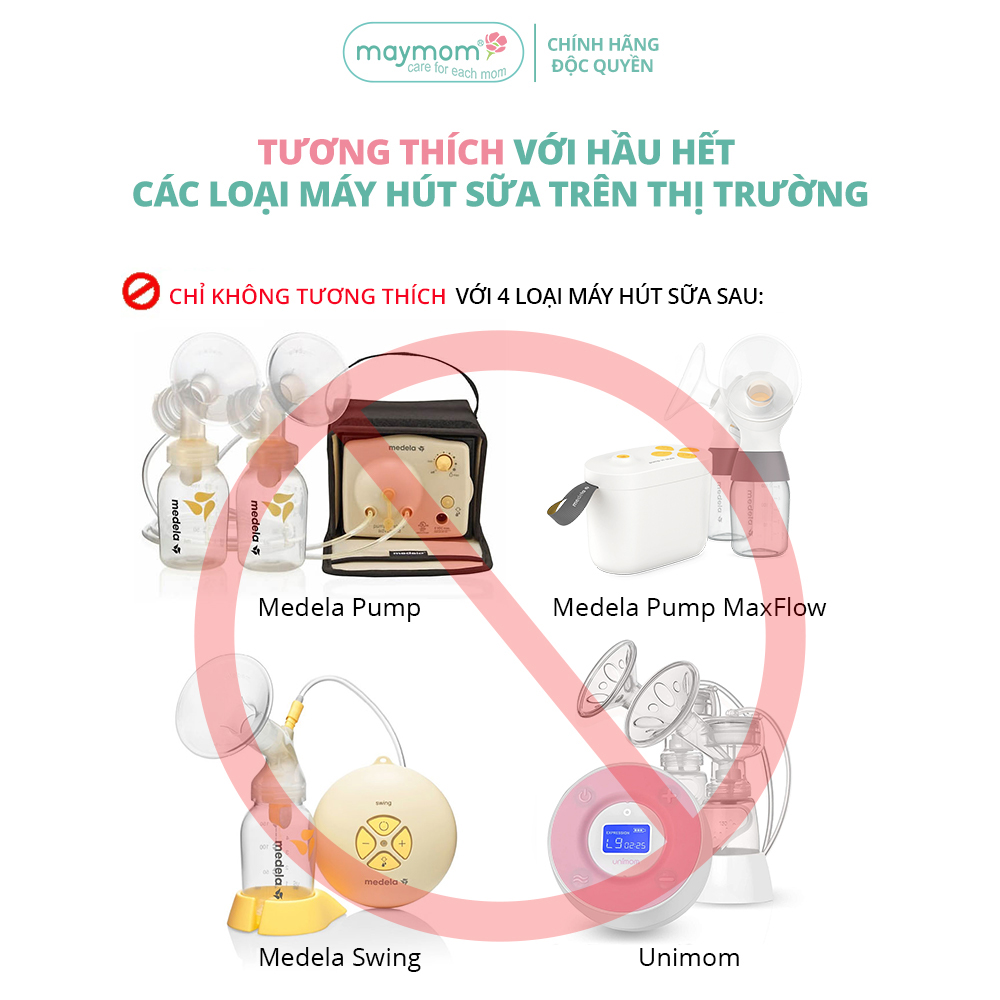 Phụ Kiện Hút Sữa Maymom Dùng Cho Bình Sữa Cổ Hẹp, Thay Thế Máy Medela Sonata, Freestyle, FreestyleFlex, Swing Maxi