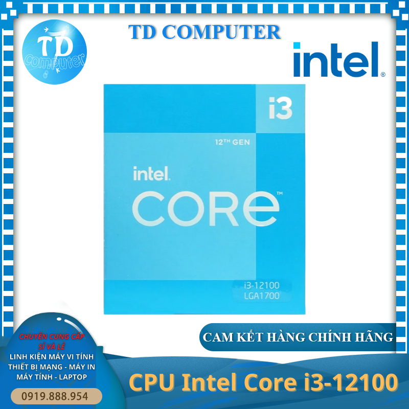 CPU Intel Core i3-12100 - Socket Intel LGA 1700) - Hàng chính hãng FPT phân phối