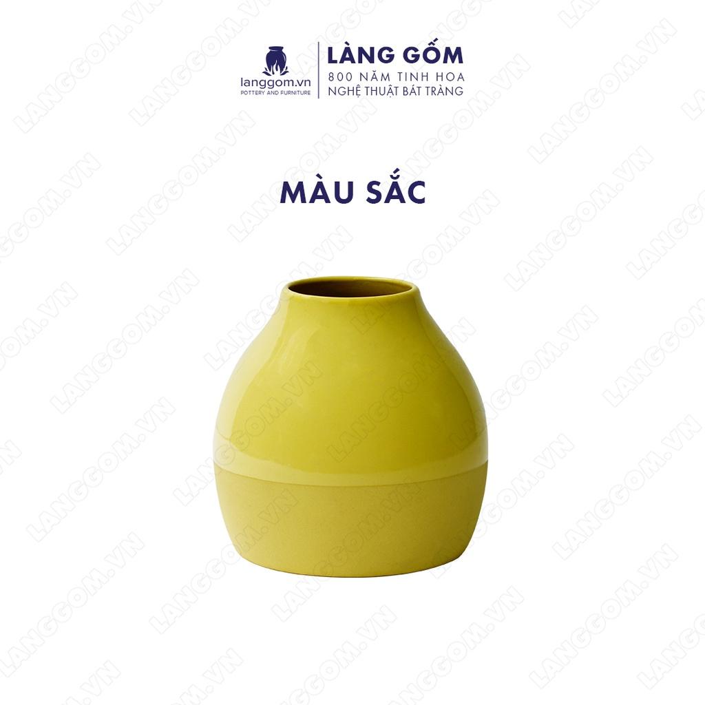 Bình hoa, lọ hoa Gốm sứ Bát Tràng cao cấp Men mát dạng pháo dùng làm quà tặng, trang trí - Làng Gốm Bát Tràng