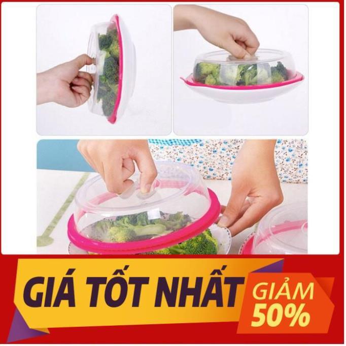 Nắp đậy thức ăn thực phẩm silicon đa năng hút chân không thay màng mọc đồ tô chén ly cốc