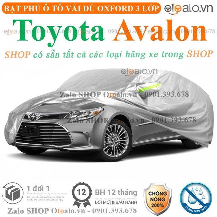 Bạt phủ xe ô tô Toyota Avalon vải dù 3 lớp CAO CẤP BPXOT