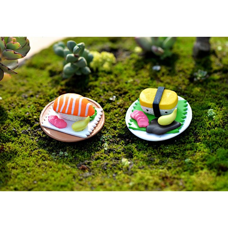 Mô hình món ăn sushi kích thước 1.7 x 4.8cm để trang trí tiểu cảnh, bonsai, nhà búp bê
