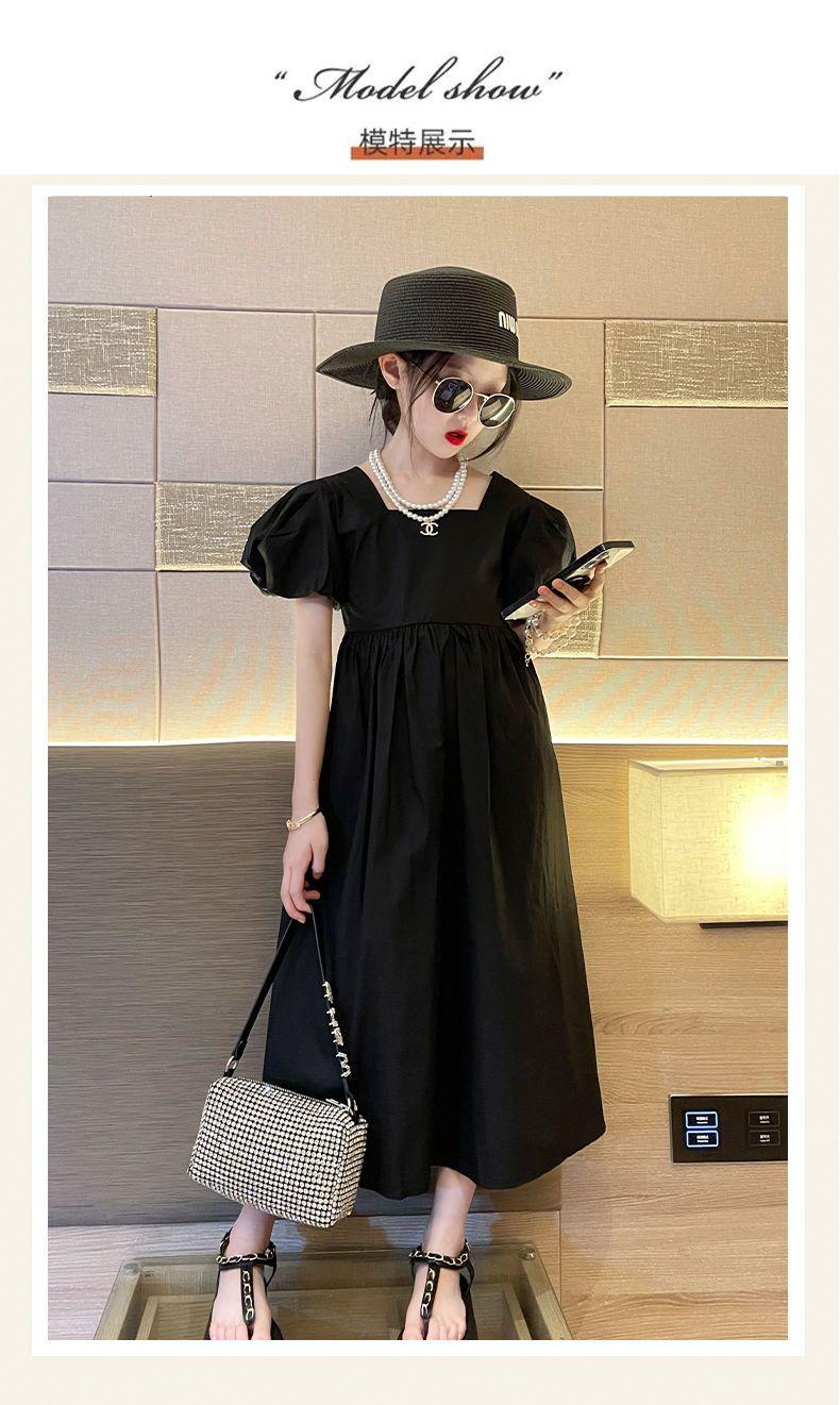 DONGSHOP HOT Cô gái ăn mặc mùa hè 2023 vừa lớn bé váy cô gái mỏng mùa hè ăn mặc phong cách phương Tây thời trang đầm dài cho trẻ em