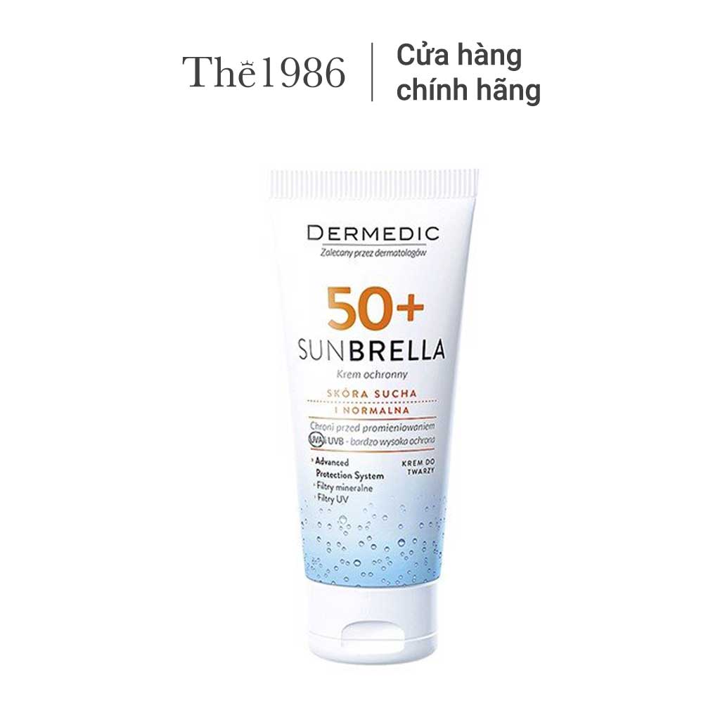 Kem chống nắng dành cho da khô thiếu nước Dermedic Sunbrella SPF 50+ Sun Protection Cream Dry And Normal Skin 50g